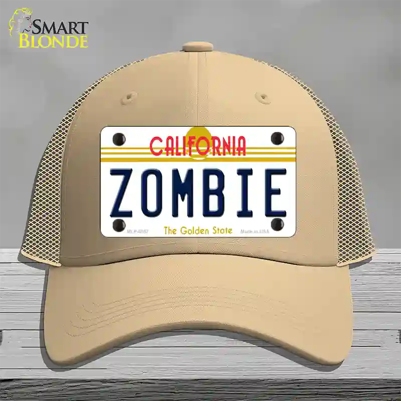 Zombie California Novelty License Plate Hat Mesh / Khaki