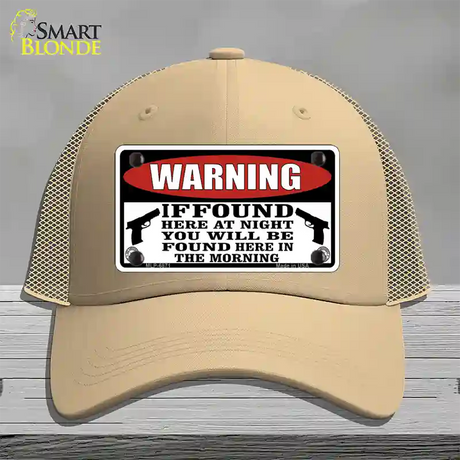 Warning If Found Novelty License Plate Hat Mesh / Khaki