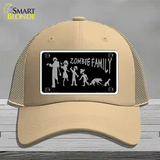 Zombie Family Black Novelty License Plate Hat Mesh / Khaki