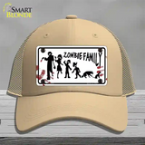 Zombie Family White Novelty License Plate Hat Mesh / Khaki