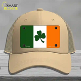 Shamrock Irish Flag Novelty License Plate Hat Mesh / Khaki