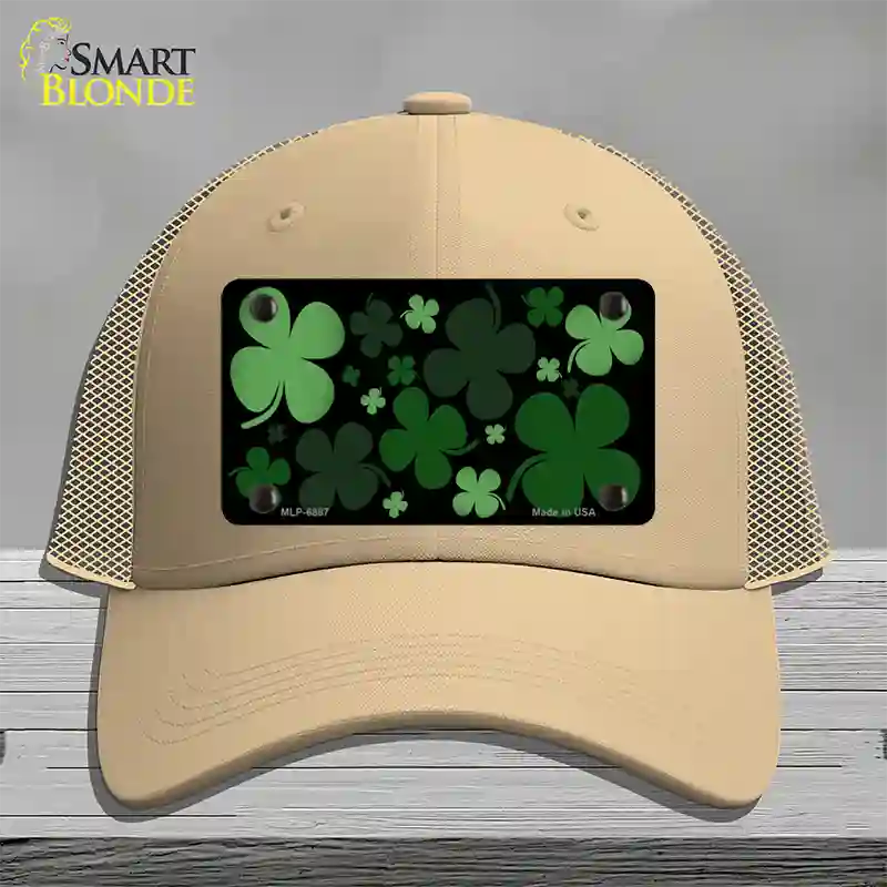 Clovers Novelty License Plate Hat Mesh / Khaki