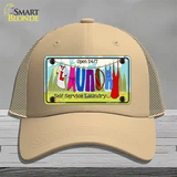 Laundry Self Service Novelty License Plate Hat Mesh / Khaki