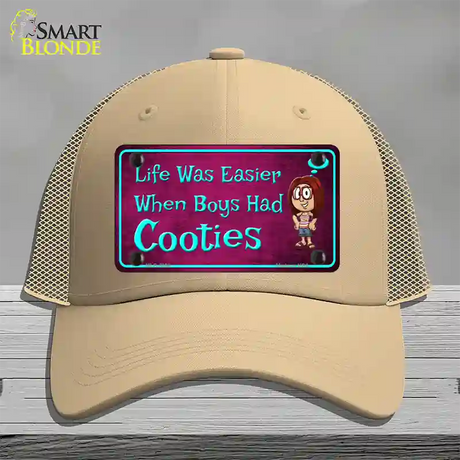 When Boys Had Cooties Novelty License Plate Hat Mesh / Khaki