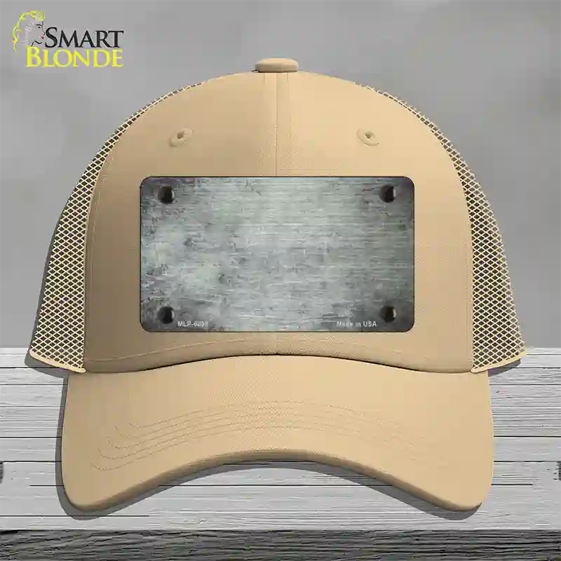 White Oil Rubbed Solid Novelty License Plate Hat Mesh / Khaki