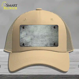 White Oil Rubbed Solid Novelty License Plate Hat Mesh / Khaki