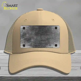 Black Oil Rubbed Solid Novelty License Plate Hat Mesh / Khaki