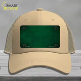 Green Oil Rubbed Solid Novelty License Plate Hat Mesh / Khaki