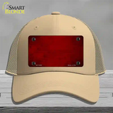 Red Oil Rubbed Solid Novelty License Plate Hat Mesh / Khaki