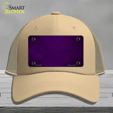 Purple Oil Rubbed Solid Novelty License Plate Hat Mesh / Khaki