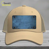 Light Blue Oil Rubbed Solid Novelty License Plate Hat Mesh / Khaki