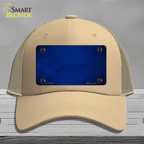 Royal Blue Oil Rubbed Solid Novelty License Plate Hat Mesh / Khaki