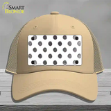 Black White Dots Oil Rubbed Novelty License Plate Hat Mesh / Khaki