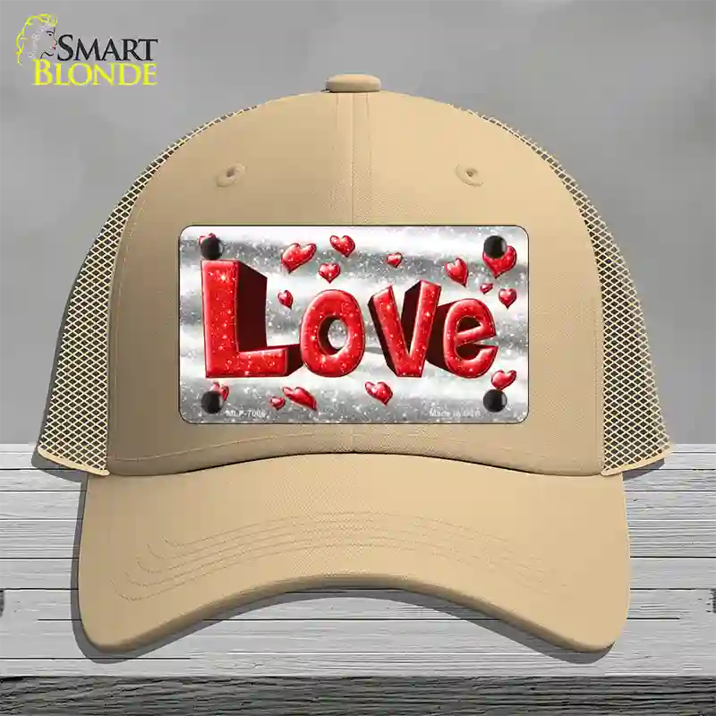 Love Novelty License Plate Hat Mesh / Khaki