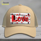 Love Novelty License Plate Hat Mesh / Khaki