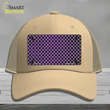 Purple White Quatrefoil Oil Rubbed Novelty License Plate Hat Mesh / Khaki