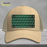 Green White Anchor Oil Rubbed Novelty License Plate Hat Mesh / Khaki