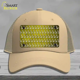 Yellow White Anchor Oil Rubbed Novelty License Plate Hat Mesh / Khaki