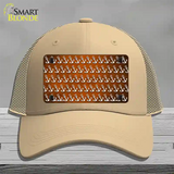 Orange White Anchor Oil Rubbed Novelty License Plate Hat Mesh / Khaki