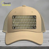 Gold White Anchor Oil Rubbed Novelty License Plate Hat Mesh / Khaki