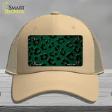 Green Black Cheetah Oil Rubbed Novelty License Plate Hat Mesh / Khaki