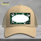 Paw Scallop Green White Novelty License Plate Hat Mesh / Khaki