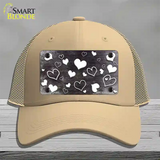 Black White Love Oil Rubbed Novelty License Plate Hat Mesh / Khaki