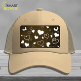 Brown White Love Oil Rubbed Novelty License Plate Hat Mesh / Khaki