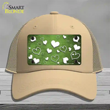 Lime Green White Love Oil Rubbed Novelty License Plate Hat Mesh / Khaki