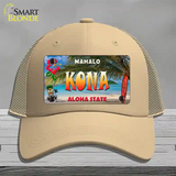 Kona Hawaii State Novelty License Plate Hat Mesh / Khaki