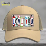 Love You License Plate Art Wood Novelty License Plate Hat Mesh / Khaki