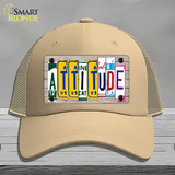 Attitude License Plate Art Wood Novelty License Plate Hat Mesh / Khaki