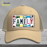 Family License Plate Art Wood Novelty License Plate Hat Mesh / Khaki