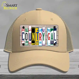 Country Gal Plate Art Novelty License Plate Hat Mesh / Khaki