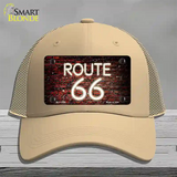 Route 66 Neon Brick Novelty License Plate Hat Mesh / Khaki