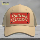 Quilting Queen Novelty License Plate Hat Mesh / Khaki