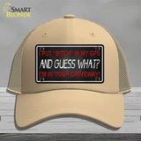 Bitch In My GPS Novelty License Plate Hat Mesh / Khaki