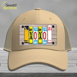 XOXO License Plate Art Novelty License Plate Hat Mesh / Khaki