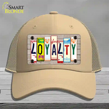 Loyalty Wood License Plate Art Novelty License Plate Hat Mesh / Khaki