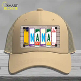 Nana Wood License Plate Art Novelty License Plate Hat Mesh / Khaki