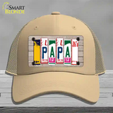 Papa Wood License Plate Art Novelty License Plate Hat Mesh / Khaki