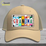 Grandma Wood License Plate Art Novelty License Plate Hat Mesh / Khaki