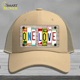 One Love Wood License Plate Art Novelty License Plate Hat Mesh / Khaki