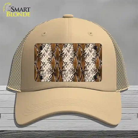 Snake Print Novelty License Plate Hat Mesh / Khaki