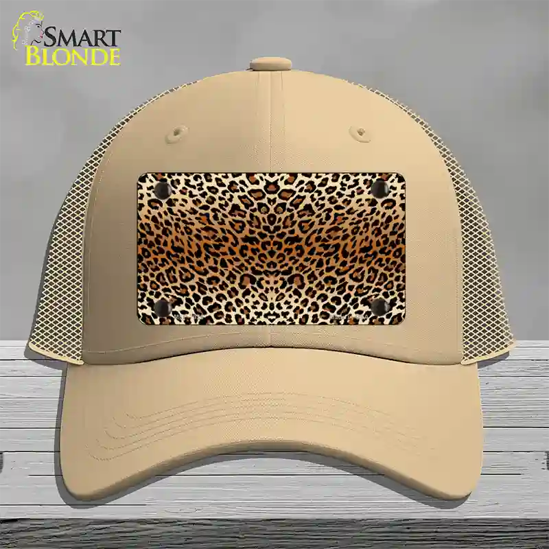 Cheetah Print Novelty License Plate Hat Mesh / Khaki