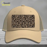 Leopard Print Novelty License Plate Hat Mesh / Khaki