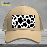 Cow Print Novelty License Plate Hat Mesh / Khaki