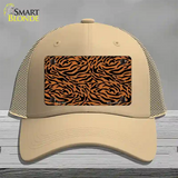 Tiger Print Novelty License Plate Hat Mesh / Khaki