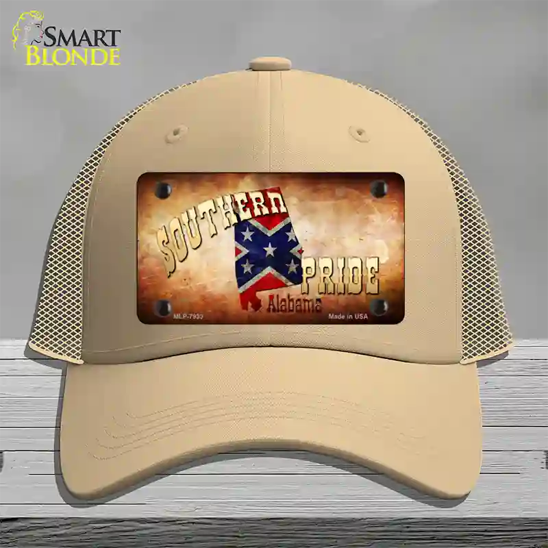 Southern Pride Alabama Novelty License Plate Hat Mesh / Khaki