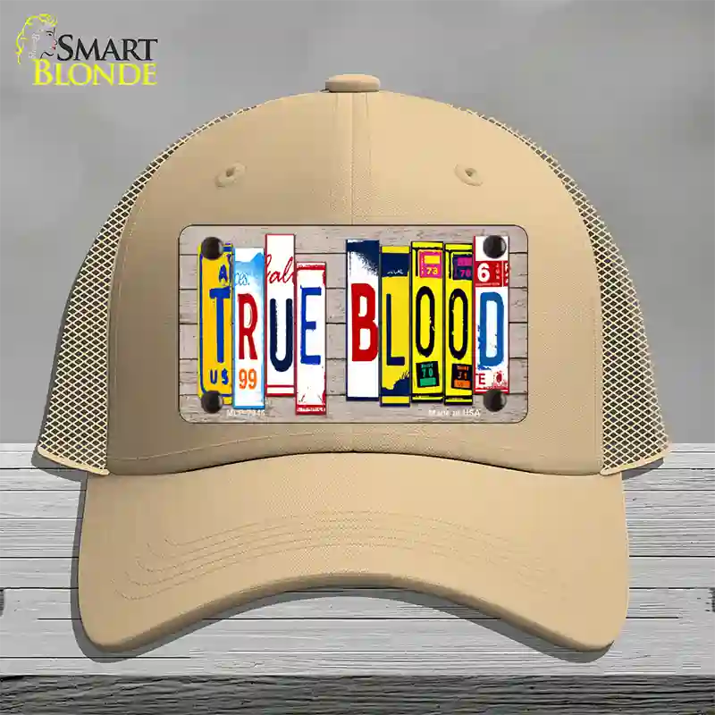 True Blood Wood License Plate Art Novelty License Plate Hat Mesh / Khaki